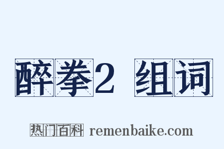 醉拳2组词是什么意思的图片